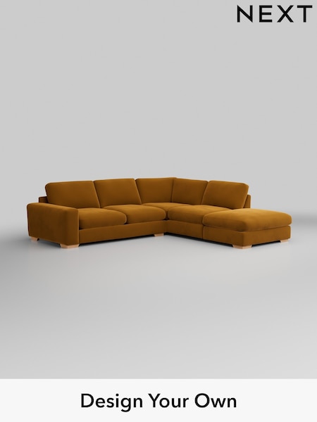 Plush Velvet Easy Clean/Mustard Yellow Houghton Deep Relaxed Sit (AM7481) | £2,625