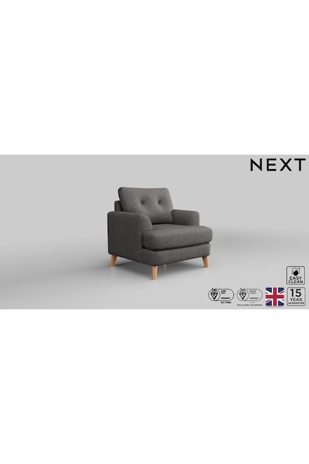 Tweedy Blend Easy Clean/Dark Grey Parker Buttoned Back (AM7497) | £825