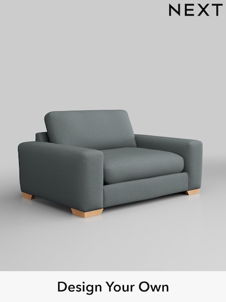 Tweedy Blend Easy Clean/Mid Slate Teal Green Houghton Deep Relaxed Sit (AM7520) | £1,099