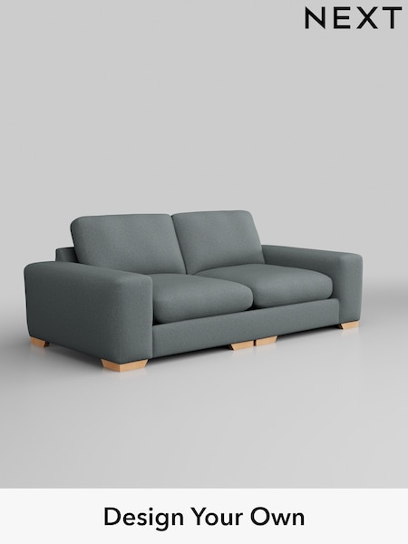 Tweedy Blend Easy Clean/Mid Slate Teal Green Houghton Deep Relaxed Sit (AM7520) | £1,399