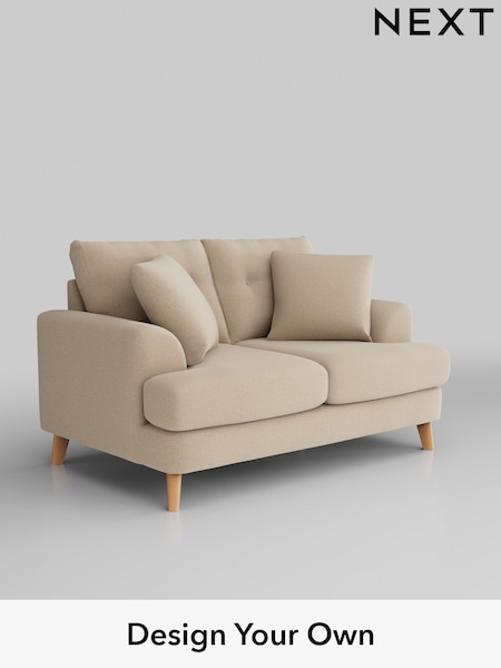 Tweedy Blend Easy Clean/Light Sand Beige Parker Buttoned Back (AM7522) | £1,099