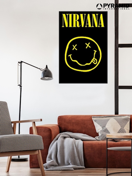 Pyramid International Black Nirvana Smiley Framed Maxi Poster (AM7529) | £30