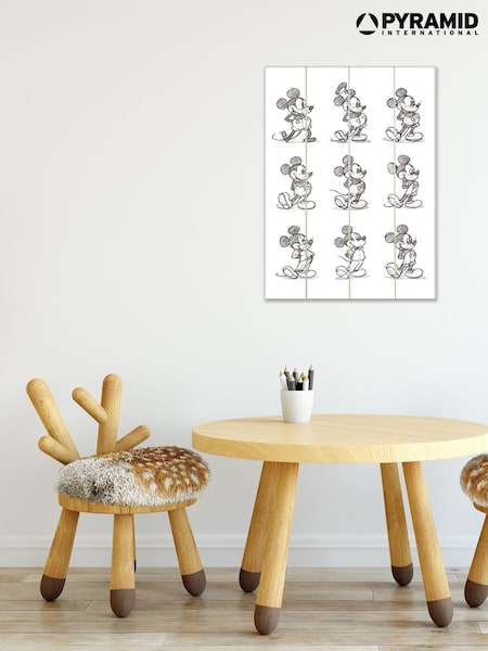 Pyramid International Grey Mickey Mouse Sketched Multi Wooden Wall Art (AM7554) | £30
