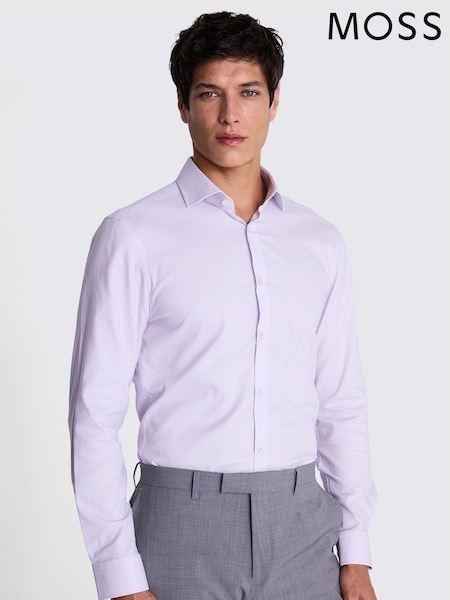 MOSS Purple Slim Fit Dobby Stretch Shirt (AM7583) | £40