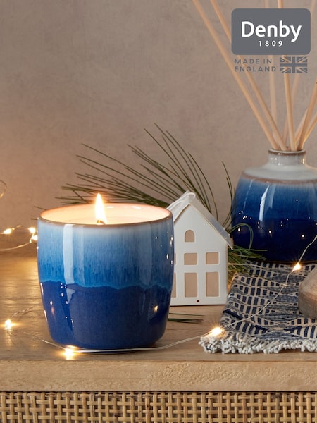 Denby Blue Haze Ceramic Candle Pot (AM7646) | £40