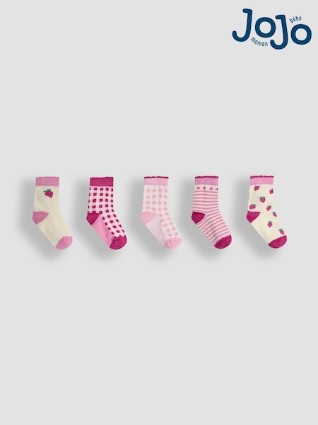 JoJo Maman Bébé Red 5-Pack Socks (AM7728) | £15