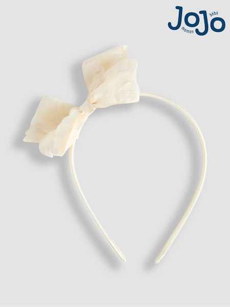 Jojo Maman Bébé Cream Bow Aliceband (AM7733) | £7.50