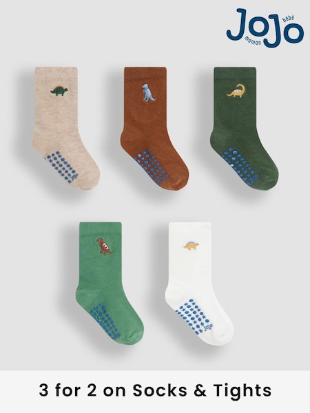 JoJo Maman Bébé Green Socks 5 Pack (AM7736) | £15