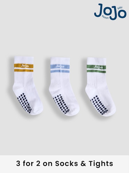 JoJo Maman Bébé White 3-Pack Ribbed Socks (AM7740) | £9.50