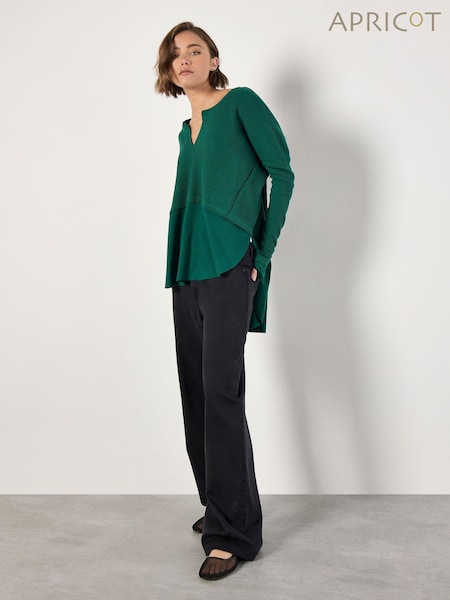 Apricot Green Waffle Notch Rib Underlay Jumper (AM7847) | £39