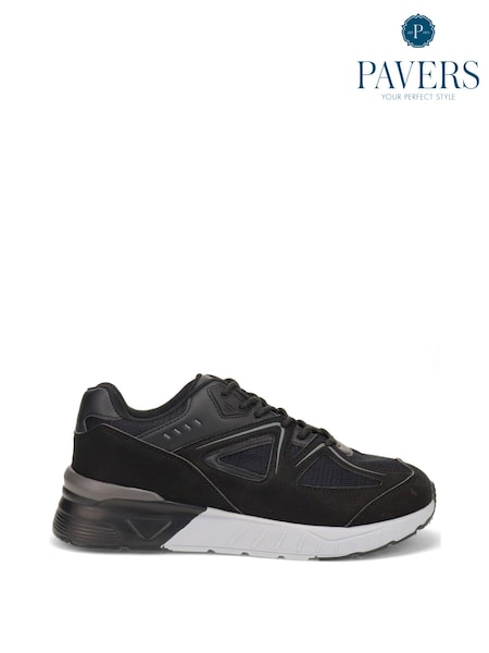 Pavers Black Gents Casual Trainers (AM7857) | £50