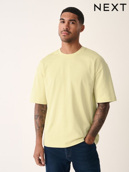 Yellow Light Relaxed Fit Heavyweight T-Shirt (AM7937) | £16