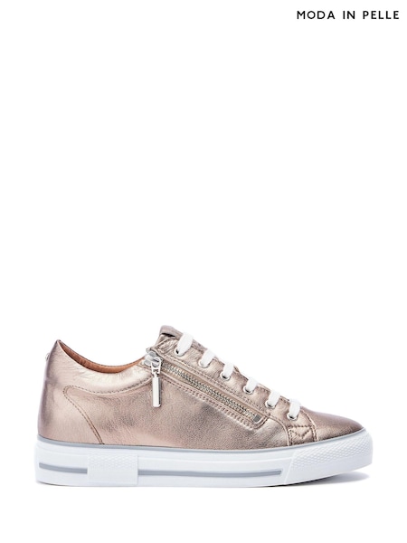 Moda in Pelle BRAMLEIGH HIDDEN WEDGE LEATHER TRAINER WITH SIDE ZIP DETAIL (AM7989) | £139