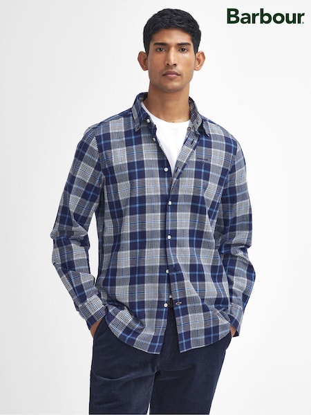 Barbour® Blue Pritchard Tailored Fit 100% Cotton Shirt (AM8026) | £70