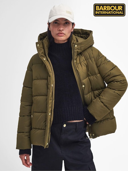 Barbour® International Green Barron Puffer Jacket (AM8032) | £199