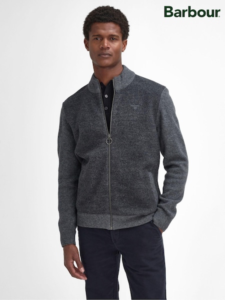 Barbour® Grey Balwen Zip Knitted Jumper (AM8035) | £169