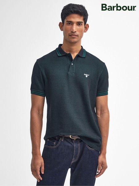 Barbour® Black Haverton 100% Cotton Polo Shirt (AM8036) | £80