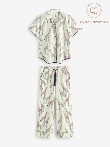 Cyberjammies Cream Set Short Sleeves Pyjamas Set (AM8157) | £50