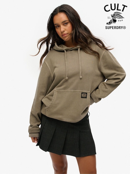 Superdry Brown Oversized Contrast Stitch 100% Organic Cotton Hoodie (AM8185) | £60