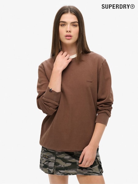 Superdry Brown Oversized Classic Essential 100% Organic Cotton Sweatshirt (AM8188) | £50