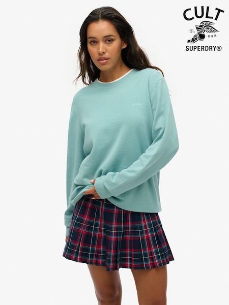 Superdry Blue Oversized Classic Essential 100% Cotton Sweatshirt (AM8245) | £50