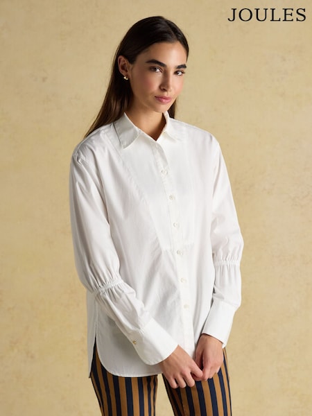 Joules Bianca White Bib Detail Shirt (AM8365) | £65
