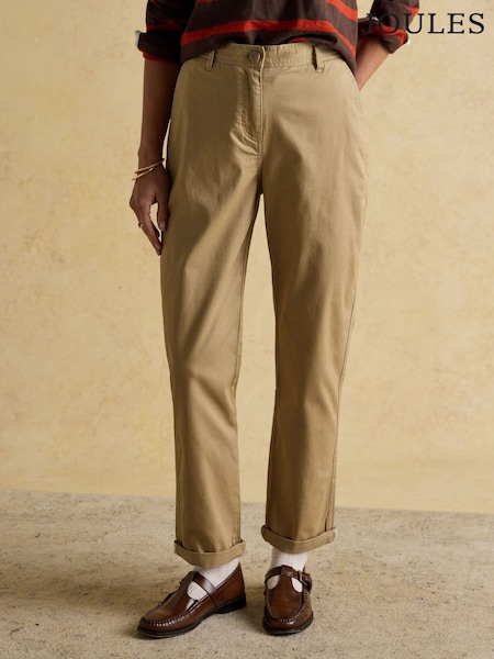 Joules Khaki Chino Tan Brown Slim Fit Trousers (AM8398) | £55
