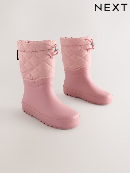 Pink Thinsulate Lined Cuff Wellies (AM8488) | £25 - £28