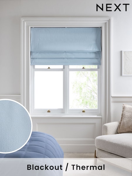 Blue Sky Ready Made Blackout Cotton Roman Blinds (AM8495) | £40 - £95