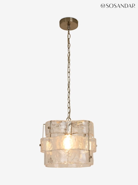 Sosandar Silver Glass Ring Pendant Light (AM8541) | £199
