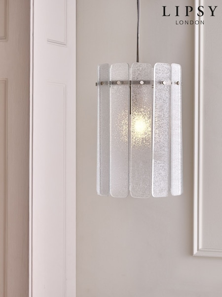 Lipsy Silver Crackle Glass Pendant Light (AM8542) | £120