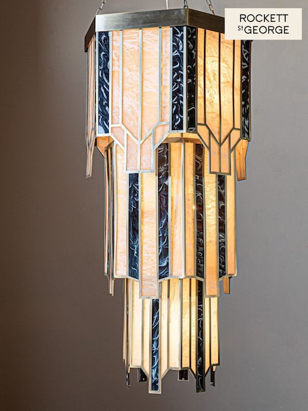 Rockett St George Black/Gold Art Deco Chandelier (AM8545) | £490