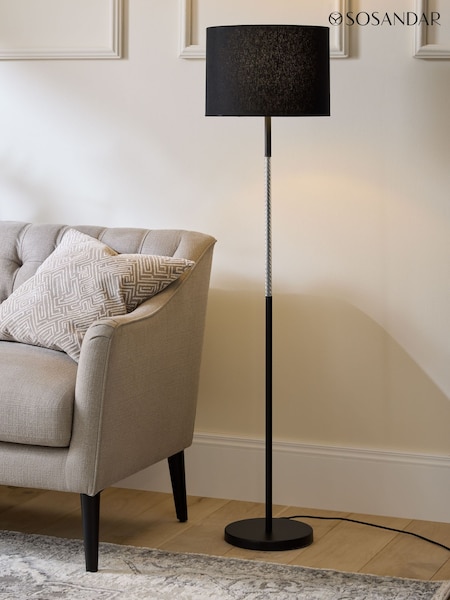 Sosandar Black Stacked Glass Floor Lamp (AM8560) | £115