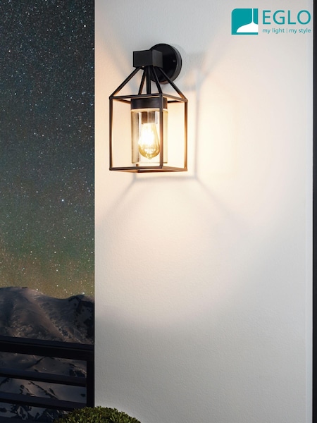 Eglo Black Trecate Modern Lantern Style Outdoor Wall Light (AM8598) | £76