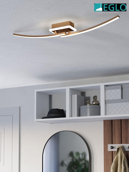Eglo Brown Lungolago Steel Minimalist Ceiling Light (AM8599) | £56