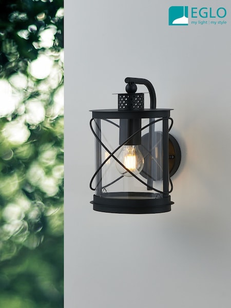 Eglo Black Hilburn Lantern-Style Exterior Outdoor Wall Light (AM8604) | £57