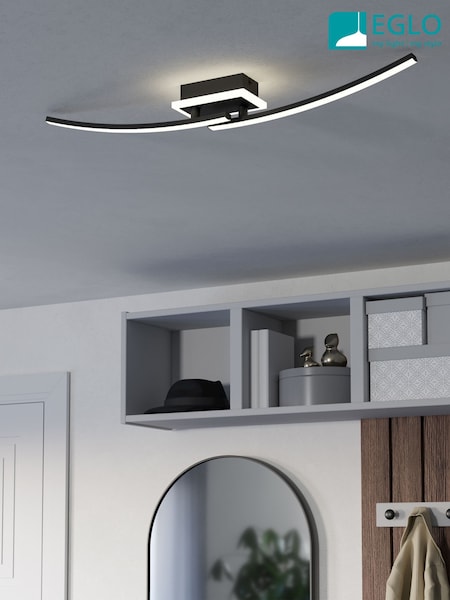Eglo Black Lungolago Steel Minimalist Ceiling Light (AM8613) | £55