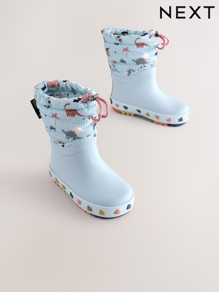 Blue Dinosaur Thinsulate Lined Cuff Wellies (AM8647) | £25 - £27