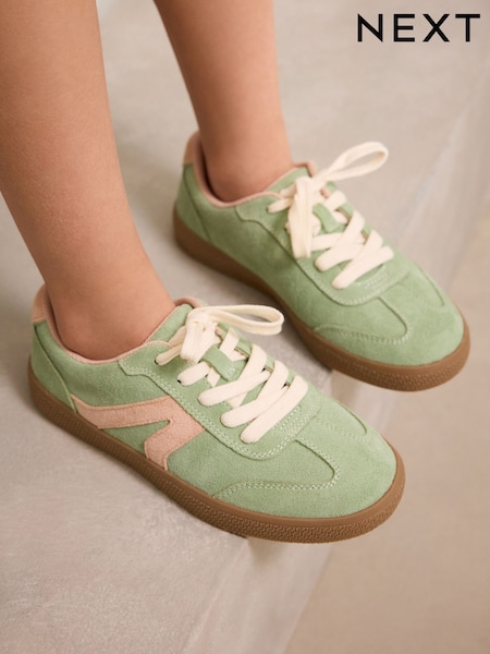 Green/Pink Lace-Up Lifestyle Trainers (AM8686) | £25 - £32
