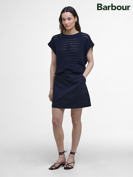 Barbour® Blue Mini Cary 100% Cotton Skirt (AM8747) | £65