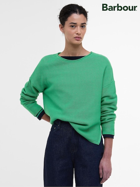 Barbour® Green Marine Knitted 100% Cotton Jumper (AM8760) | £65