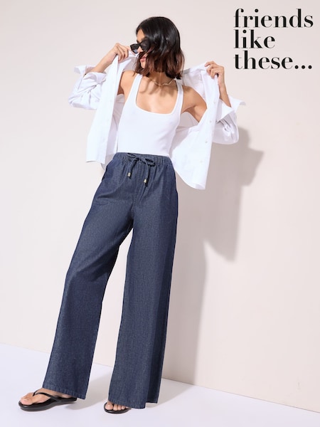 Friends Like These Rinse Wash Wide Leg Elasticated Trousers (AM8817) | £35