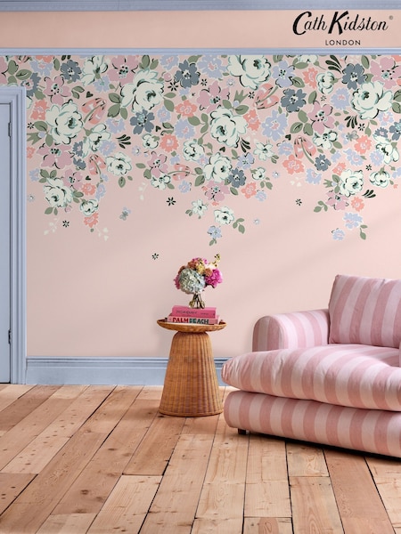 Cath Kidston Pink Clifton Floral Fixed Size 4M Mural (AM8855) | £230