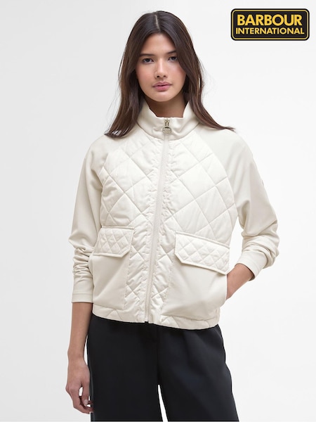 Barbour® International Natural Ebony Quilted Sweat Top (AM8859) | £119