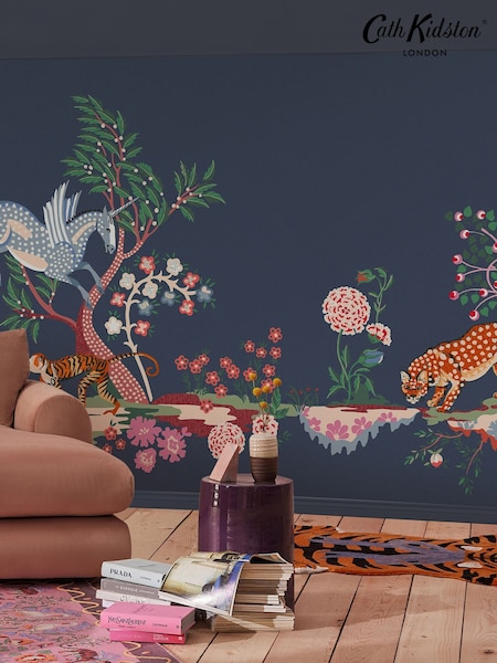 Cath Kidston Navy Painted Kingdom Fixed Size 4M Mural (AM8860) | £230
