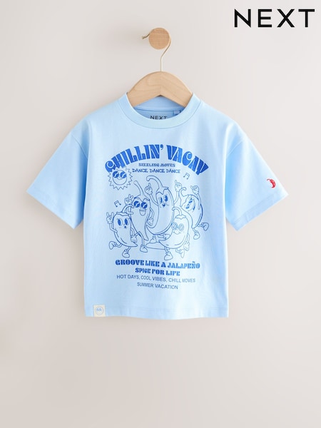 Blue Chilli 100% Cotton Short Sleeve Graphic Print T-Shirt (3mths-8yrs) (AM8900) | £5 - £7