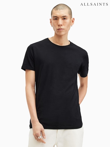 AllSaints Black 100% Cotton Figure Shortsleeve Crew T-Shirt (AM8938) | £55