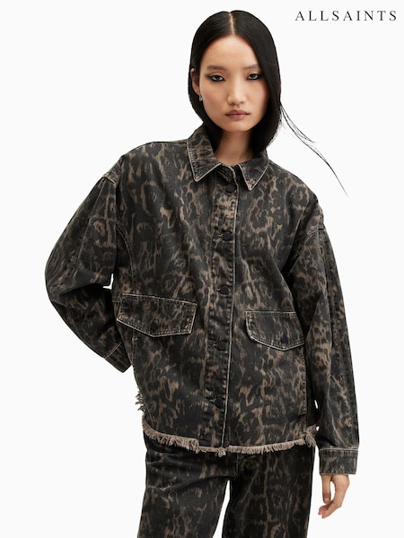 AllSaints Brown Hettie Denim Shacket (AM8947) | £159