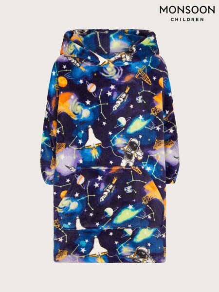 Monsoon Blue Fleece Space Print Blanket Hoodie (AM8955) | £28 - £32