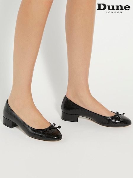 Dune London Black Wide Fit Admirably Low Heel Ballet Flats (AM8958) | £89